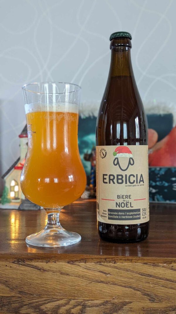 Présentation Bière de Noël Erbicia